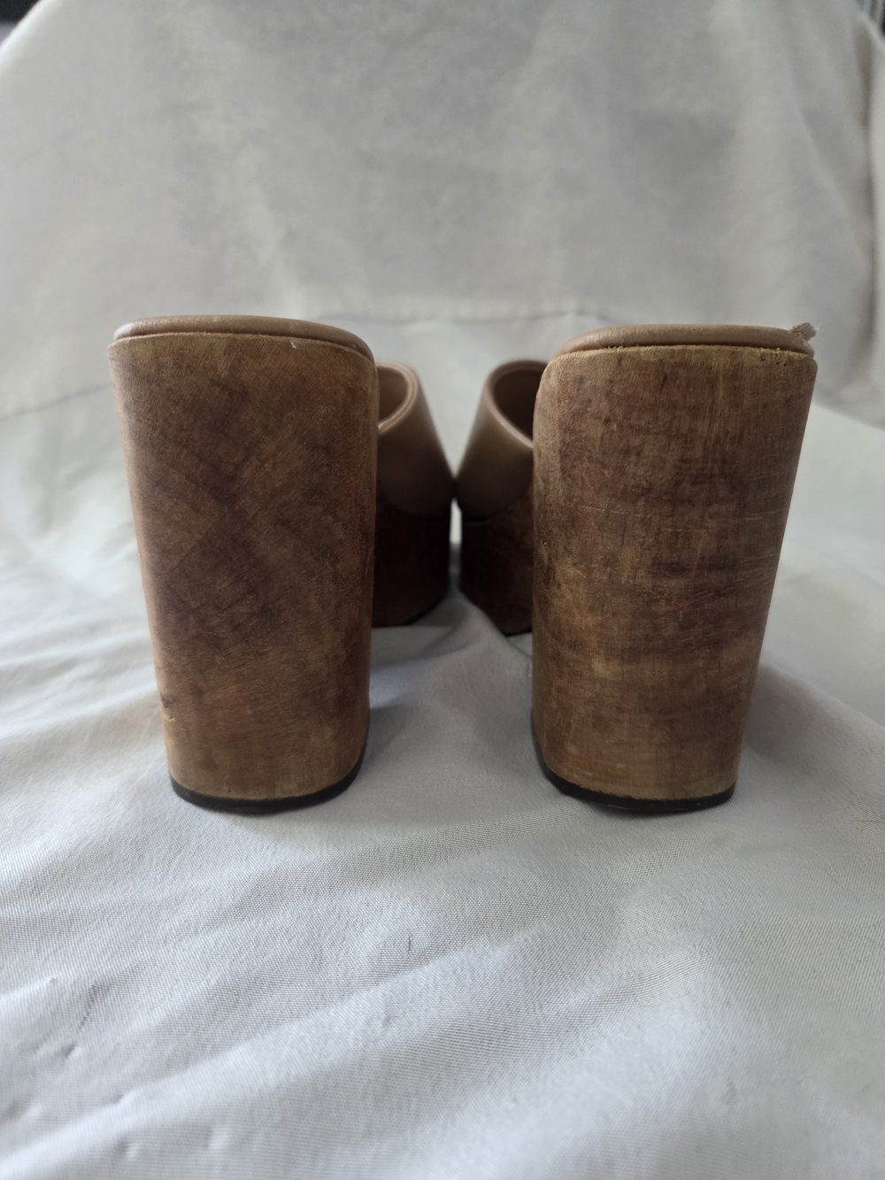 Bakers Taupe Platform Wedge Slide Clogs - Picture 5 of 9